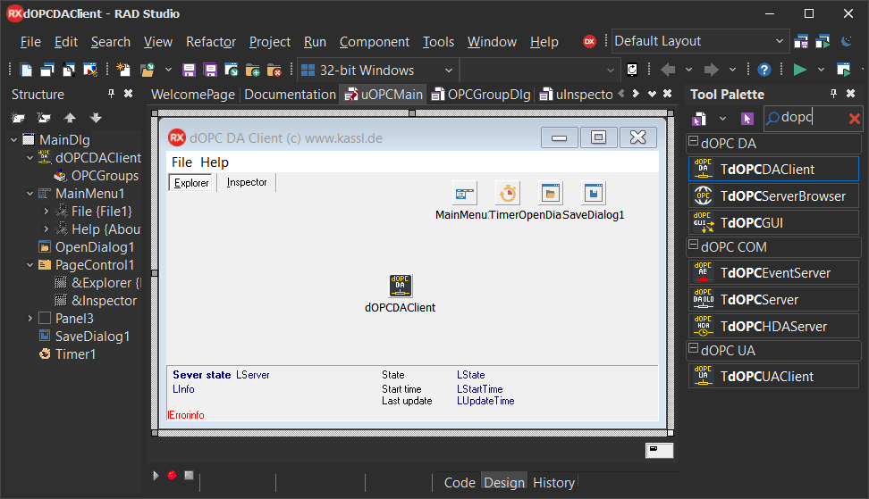 Screenshot OPC for Delphi